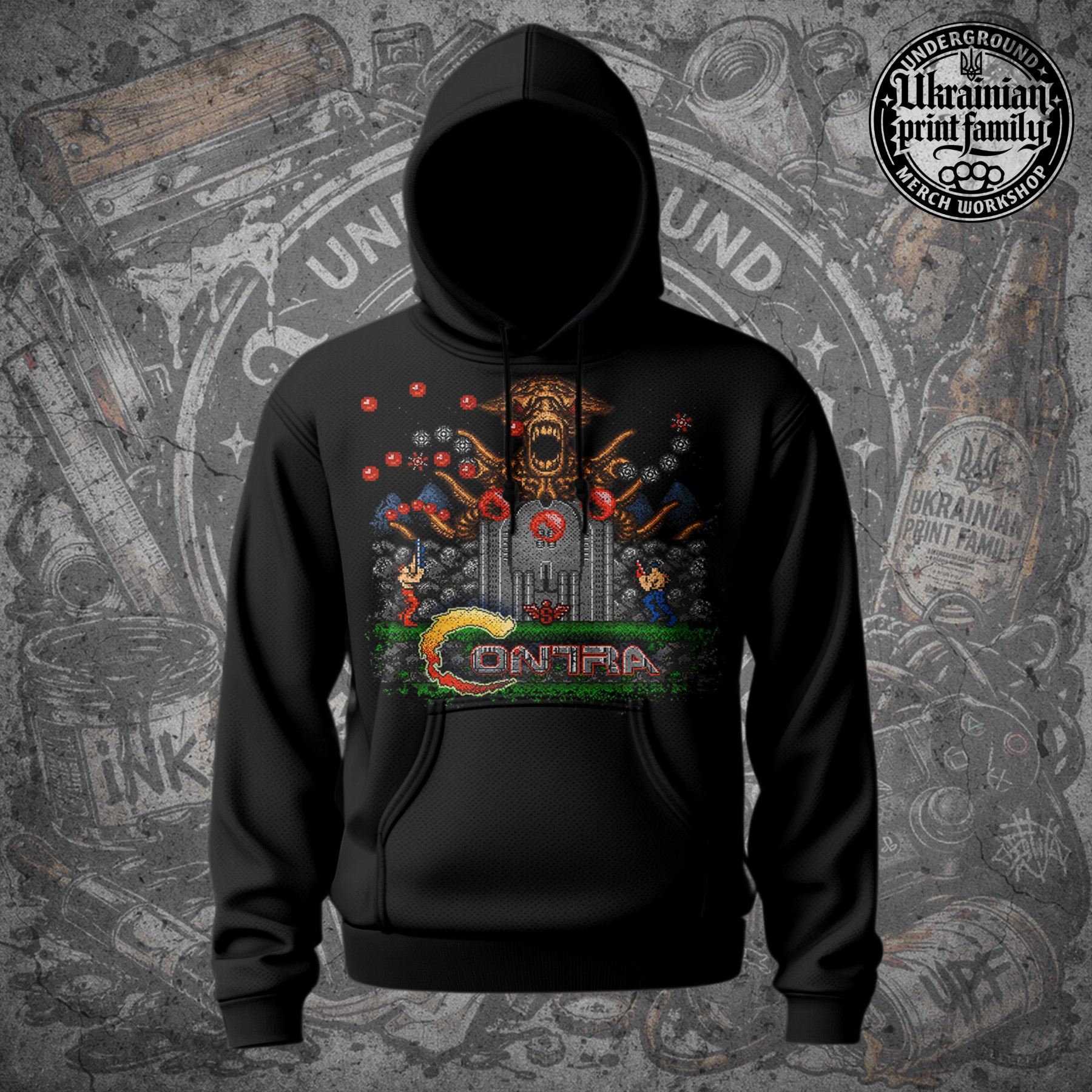 Худі CONTRA Stage 3 Waterfall, Boss assault